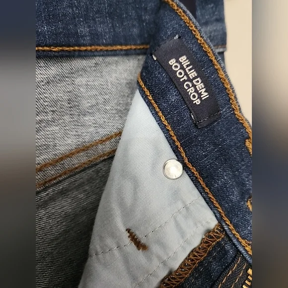 J. Crew Jeans Womens 27 Billie Demi Boot Crop High Rise Stretch Fringe Hem Denim - Picture 14 of 16